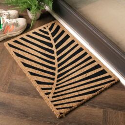 Artsy Mats Large Palm Leaf Pattern Doormat in Black - Size: 40 cm x 60 cm - thumbnail 3