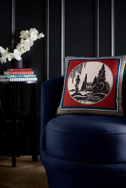 Laurence Llewelyn-Bowen 'Arcadia' Velvet Filled Cushion in Red - Size: 43 cm x 43 cm - image 1