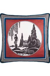 Laurence Llewelyn-Bowen 'Arcadia' Velvet Filled Cushion in Red - Size: 43 cm x 43 cm - thumbnail 2
