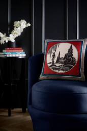 Laurence Llewelyn-Bowen 'Arcadia' Velvet Filled Cushion in Red - Size: 43 cm x 43 cm