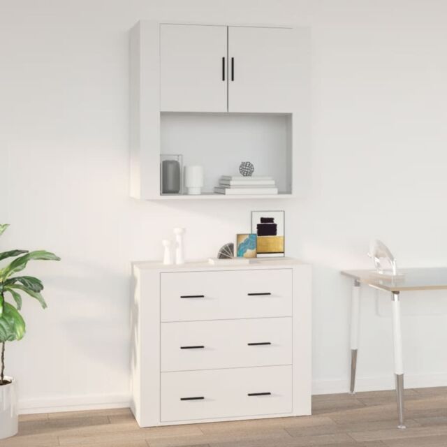 Berkfield Home Wall Cabinet White 80x33x80 cm Engineered Wood - Size: 80 x 33 x 80 cm - image 1