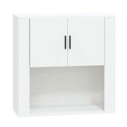 Berkfield Home Wall Cabinet White 80x33x80 cm Engineered Wood - Size: 80 x 33 x 80 cm - thumbnail 2