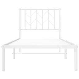 Berkfield Home Metal Bed Frame without Mattress with Headboard White 80x200cm - Size: 80x200 cm - thumbnail 5