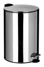 Orsina 20 Litre Pedal Bin With Soft Close Lid, Compact Metal Bin With Removable Inner Bucket, Ideal For Bathrooms in Silver