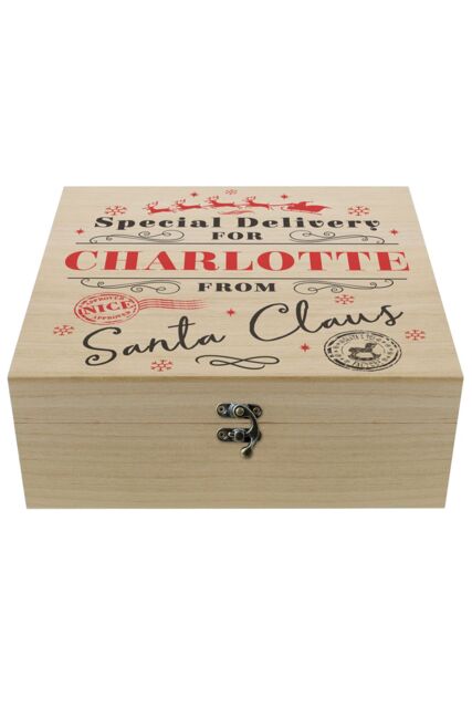 Personalised Memento Company Personalised Special Delivery Christmas Eve Box in Light Brown - image 1