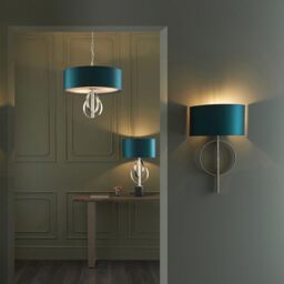 Netlighting 'TRENTO' Dimmable 3 Light Stylish Indoor Fabric Pendant Ceiling Lamp in Silver - thumbnail 2