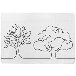 Benjamin Tate Design Line Drawing Of Trees Designer Rug in Natural - Size: Large - thumbnail 1