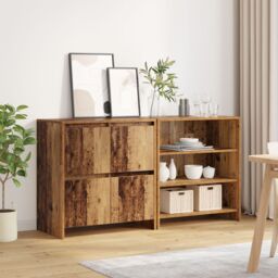 Berkfield Home Sideboard 2 pcs Old wood 70 x 41 x 75 cm Engineered wood in Brown - thumbnail 4