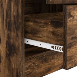 Berkfield Home Smoked Oak Shelving Unit Smoked Oak Engineered Wood Medium in Brown - thumbnail 9