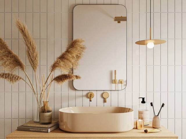 Vente-unique Rectangular Bathroom Mirror With Black Surround - 50 X 80 Cm - image 1