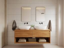 Vente-unique Rectangular Bathroom Mirror With Black Surround - 50 X 80 Cm - thumbnail 7