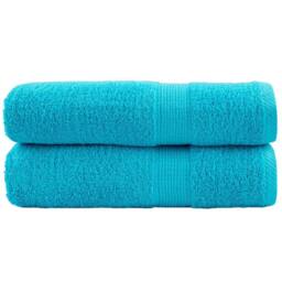 Berkfield Home Premium Hand Towels SOLUND 2 pcs Turquoise 50x100 cm 600 gsm - thumbnail 2