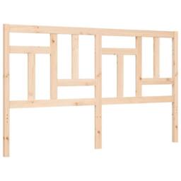Berkfield Home Bed Frame with Headboard 160x200 cm Solid Wood in Light Tan - thumbnail 8