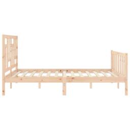 Berkfield Home Bed Frame with Headboard 160x200 cm Solid Wood in Light Tan - thumbnail 7