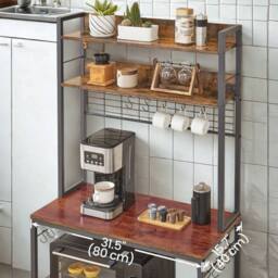 Pirlo Plush Industrial 5 Tier Smart Kitchen Bakers Rack With Power Outlets in Brown - thumbnail 6