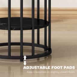 Kelvenix black Marble-Effect Coffee Table Set of 2 - Size: 0.6m2 - thumbnail 3