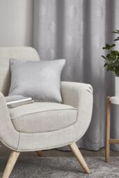 Appletree 'Harvest' Filled Cushion With Woven Motif in Silver - Size: 43 cm x 43 cm - thumbnail 2