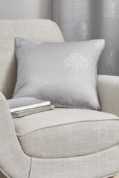 Appletree 'Harvest' Filled Cushion With Woven Motif in Silver - Size: 43 cm x 43 cm