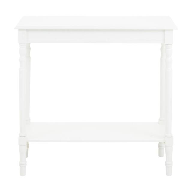 Orsina Rectangular Console Table for Hallway, Pine Wood Hallway Table for Home Office Decor, Wood Table with Carved Legs in White - image 1