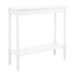 Orsina Rectangular Console Table for Hallway, Pine Wood Hallway Table for Home Office Decor, Wood Table with Carved Legs in White - thumbnail 2