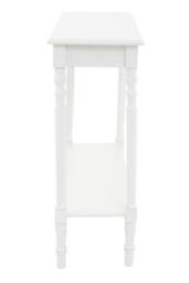 Orsina Rectangular Console Table for Hallway, Pine Wood Hallway Table for Home Office Decor, Wood Table with Carved Legs in White - thumbnail 4