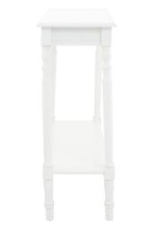 Orsina Rectangular Console Table for Hallway, Pine Wood Hallway Table for Home Office Decor, Wood Table with Carved Legs in White - thumbnail 3
