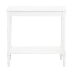 Orsina Rectangular Console Table for Hallway, Pine Wood Hallway Table for Home Office Decor, Wood Table with Carved Legs in White - thumbnail 1