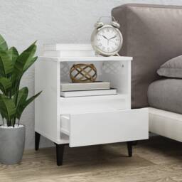Berkfield Home Elegant Bedside Cabinets 2 pcs High Gloss White 40x35x50 cm - Size: 40 x 35 x 50 cm - thumbnail 1