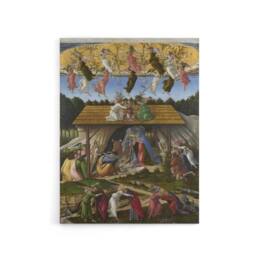 "Artery8 Mystic Nativity Painting Botticelli Vintage Canvas Wall Art in Green - Size: W18"" x H24""" - thumbnail 1