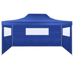 Berkfield Home Foldable Tent with 3 Walls 3x4.5 m Blue - thumbnail 2