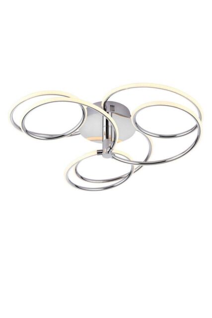 Netlighting Eterne LED Semi Flush Light Chrome Plate & White Silicone in Grey - image 1