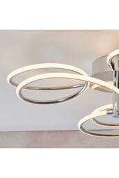 Netlighting Eterne LED Semi Flush Light Chrome Plate & White Silicone in Grey - thumbnail 6