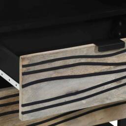 Berkfield Home Modern Bedside Tables with Drawer White & Black 50 x 33 x 60 cm - thumbnail 7