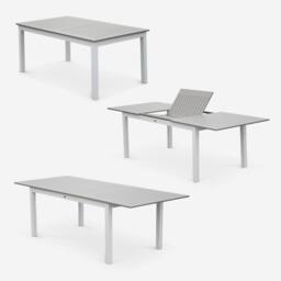 sweeek 8-seater Extendable Aluminium Garden Table Set With Chairs in Brown - thumbnail 3
