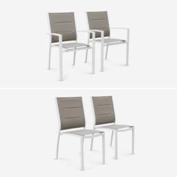 sweeek 8-seater Extendable Aluminium Garden Table Set With Chairs in Brown - thumbnail 4