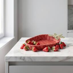 Garden Greatness Woven Strawberry Storage Basket in Red - thumbnail 2
