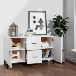 Berkfield Home Sideboard White 100x36x60 cm Engineered Wood - Size: 100 x 36 x 60 cm - thumbnail 1