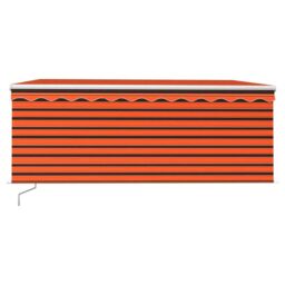 Berkfield Home Manual Retractable Awning with Blind 3.5x2.5m Orange&Brown - thumbnail 3