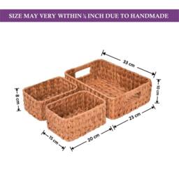 Nordara Coffee Wicker Storage Bathroom Organizer in Brown - thumbnail 2