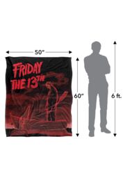 Warner Brothers Friday The 13Th Silky Touch Super Soft Throw Blanket 152x127cm in White - Size: 152x127 cm - thumbnail 3