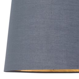 First Choice Lighting Set of 2 Dark Oak Table Lamp or Bedside Lights with Grey Gold Shades in Brown - thumbnail 3
