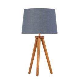 First Choice Lighting Set of 2 Dark Oak Table Lamp or Bedside Lights with Grey Gold Shades in Brown - thumbnail 2