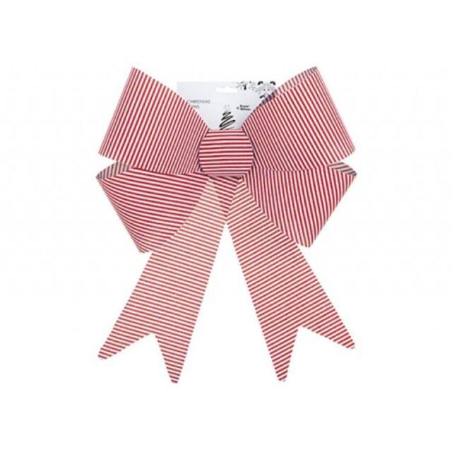Garden Greatness XL Candy Cane Stripe Bow Decoration in Red - Size: 1 Pack