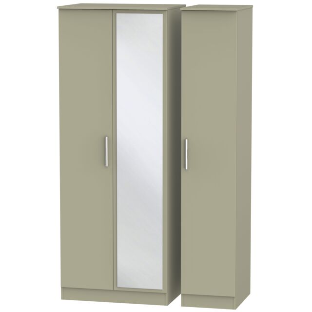 Ready Assembled 2 U Trent Tall Triple Mirror Wardrobe (Ready Assembled) in Light Brown