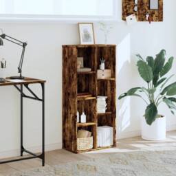 Berkfield Home Bookcase Smoked Oak 50x25x105 cm Engineered Wood in Brown - Size: 50 x 25 x 105 cm - thumbnail 3