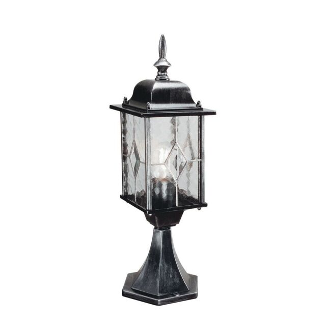 Loops IP43 1 Bulb Wall Ground Pedestal Black Silver LED E27 100W
