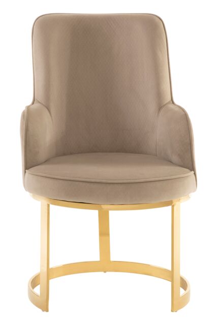 Orsina Durable Beige Velvet Dining Chair, Versatile Modern Chair For Dinner, Sleek Luxury Chair For Livingroom - image 1
