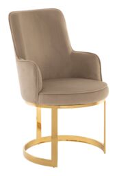 Orsina Durable Beige Velvet Dining Chair, Versatile Modern Chair For Dinner, Sleek Luxury Chair For Livingroom - thumbnail 2