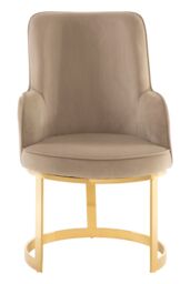 Orsina Durable Beige Velvet Dining Chair, Versatile Modern Chair For Dinner, Sleek Luxury Chair For Livingroom - thumbnail 1