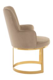 Orsina Durable Beige Velvet Dining Chair, Versatile Modern Chair For Dinner, Sleek Luxury Chair For Livingroom - thumbnail 3